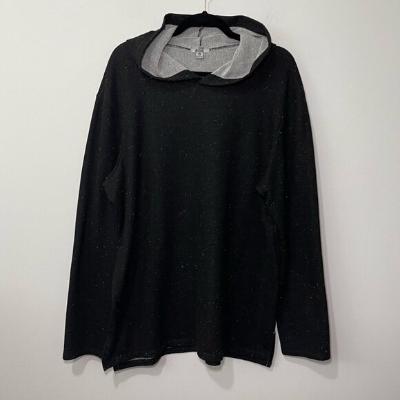 One Bone men's black salt and pepper long sleeve hooded long sleeve casual top 0 - Picture 1 of 8